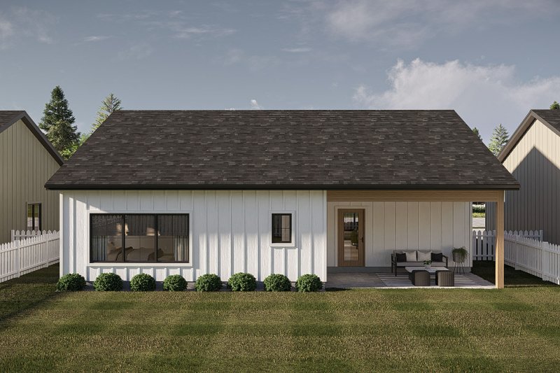 Architectural House Design - Exterior - Rear Elevation for Traditional House Plan #455-718 - 1 bed, 2.5 bath