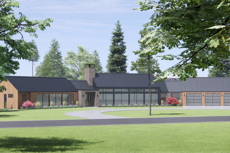 House Design - Exterior - Front Elevation 3 for Ranch House Plan #1096-46 - 4 bed, 4.5 bath