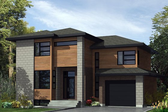 Exterior - Front Elevation for Modern House Plan #138-367 - 3 bed, 1.5 bath