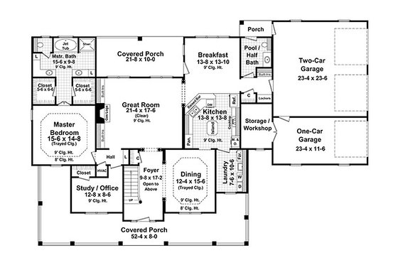 Floor Plan - Main Floor for Country House Plan #21-269 - 4 bed, 3.5 bath
