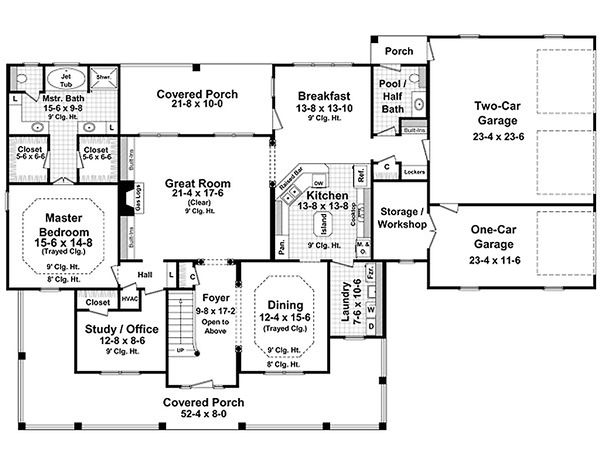 House Plan Design - Country Floor Plan - Main Floor Plan #21-269