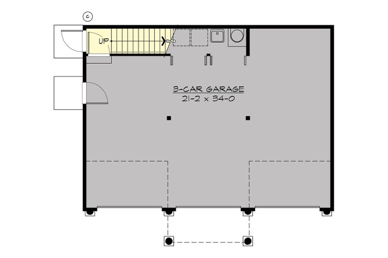 House Design - Floor Plan - Main Floor for Cottage House Plan #132-189 - 1 bed, 1 bath