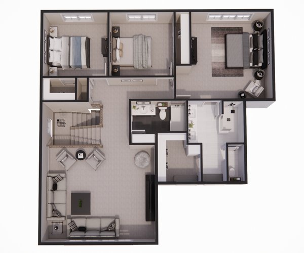 Architectural House Design - Craftsman Floor Plan - Upper Floor Plan #51-1356