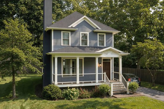 Exterior - Front Elevation for Farmhouse House Plan #79-172 - 3 bed, 2.5 bath