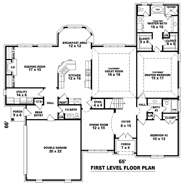 Floor Plan - Main Floor for European House Plan #81-1262 - 4 bed, 3.5 bath