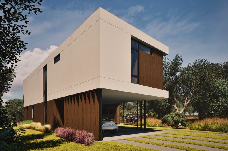 Dream House Plan - Exterior - Front Elevation 6 for Modern House Plan #80-226 - 3 bed, 2.5 bath