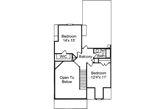 Floor Plan - Upper Floor for Cottage House Plan #37-164 - 4 bed, 3 bath