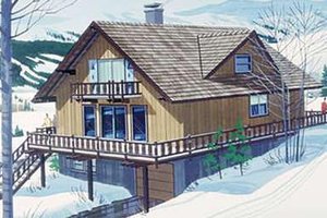 Cottage Exterior - Front Elevation Plan #320-412