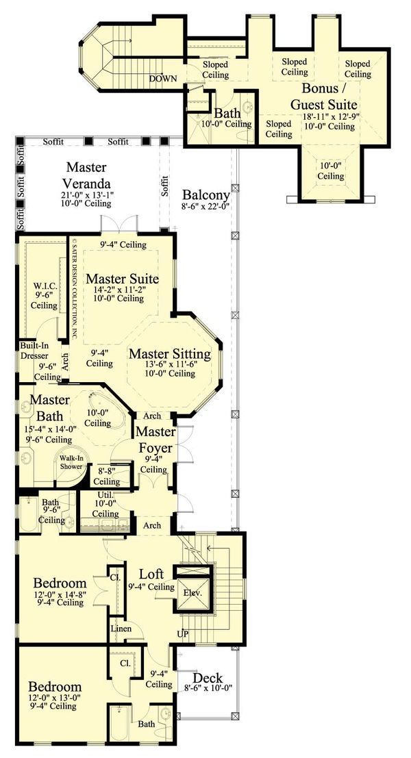 Dream House Plan - Southern Floor Plan - Upper Floor Plan #930-407