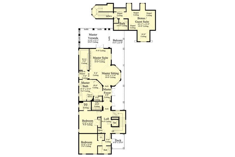 House Blueprint - Floor Plan - Upper Floor for Southern House Plan #930-407 - 5 bed, 5.5 bath