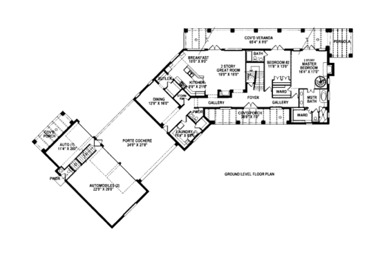 Floor Plan - Main Floor for European House Plan #141-313 - 4 bed, 5.5 bath
