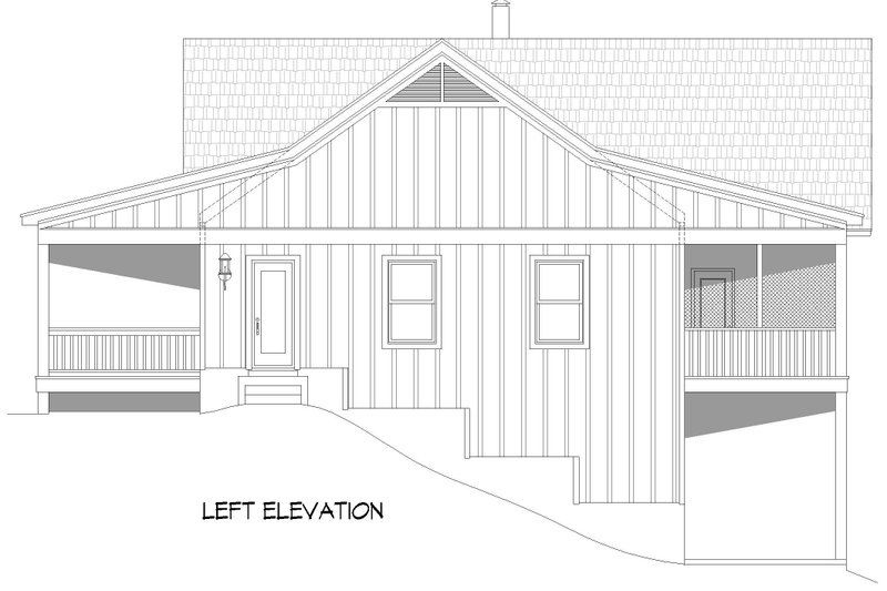 House Blueprint - Exterior - Other Elevation 1 for Traditional House Plan #932-415 - 2 bed, 2 bath