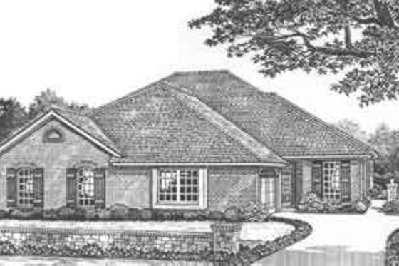 Exterior - Front Elevation for European House Plan #310-471 - 3 bed, 2 bath