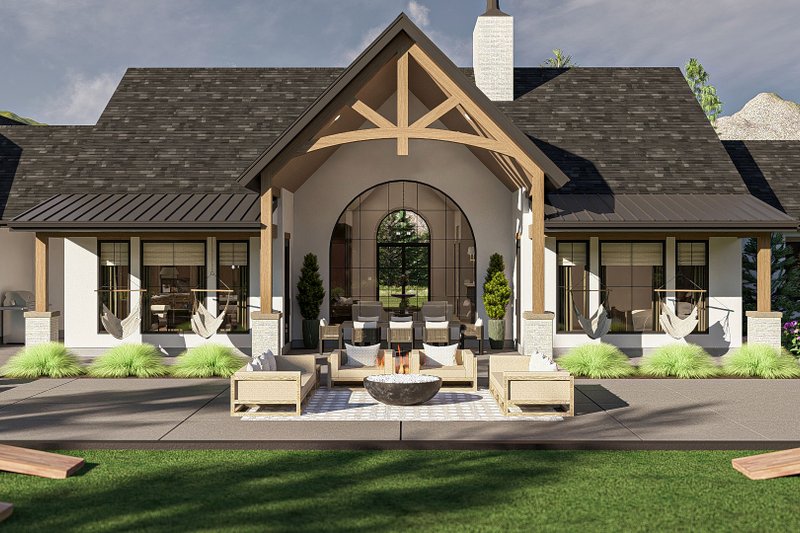 House Design - Exterior - Rear Elevation for Country House Plan #455-344 - 2 bed, 2 bath