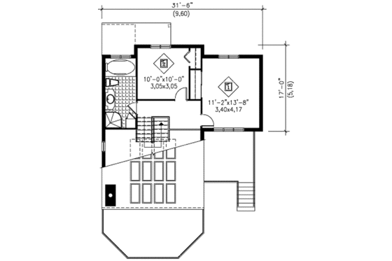 Floor Plan - Upper Floor for Modern House Plan #25-2288 - 4 bed, 2 bath