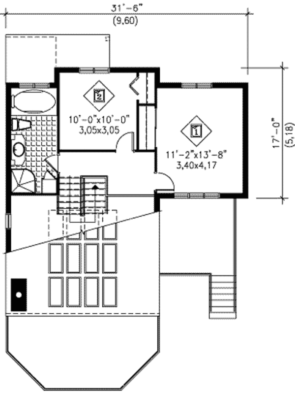 Modern Floor Plan - Upper Floor Plan #25-2288