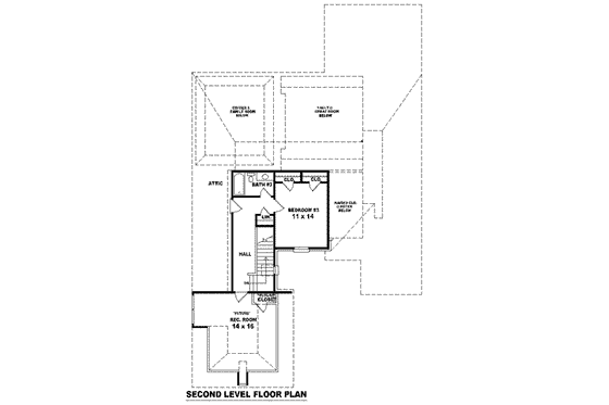 Floor Plan - Upper Floor for European House Plan #81-1587 - 3 bed, 3.5 bath