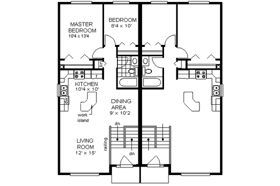 Floor Plan - Main Floor for Traditional House Plan #18-313 - 4 bed, 2 bath