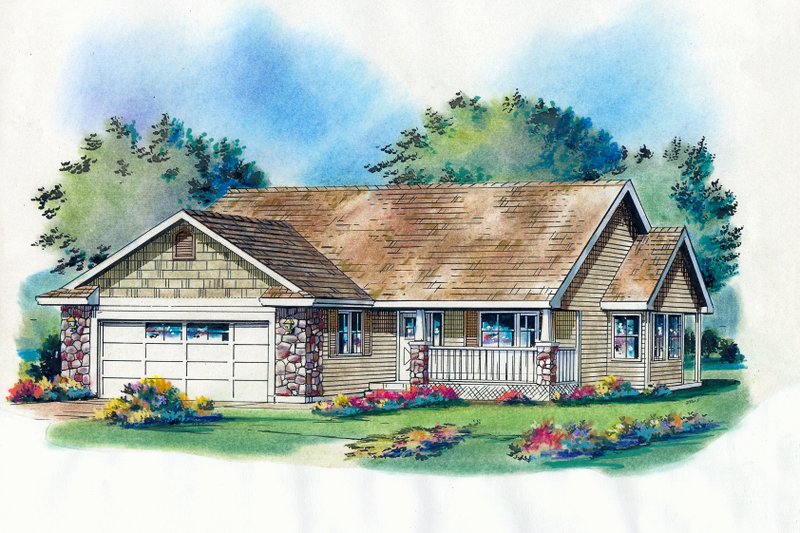 Home Plan - Craftsman Exterior - Front Elevation Plan #18-1025