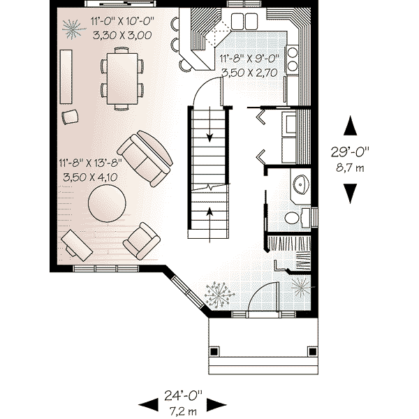 Architectural House Design - Traditional Floor Plan - Main Floor Plan #23-522