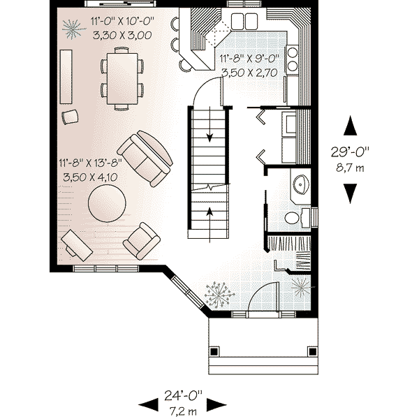 House Blueprint - Traditional Floor Plan - Main Floor Plan #23-522
