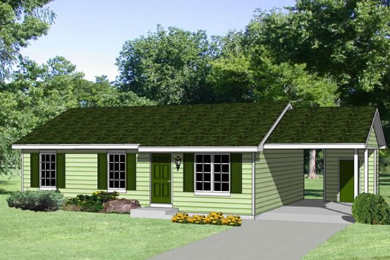 Exterior - Front Elevation for Ranch House Plan #116-167 - 3 bed, 2 bath