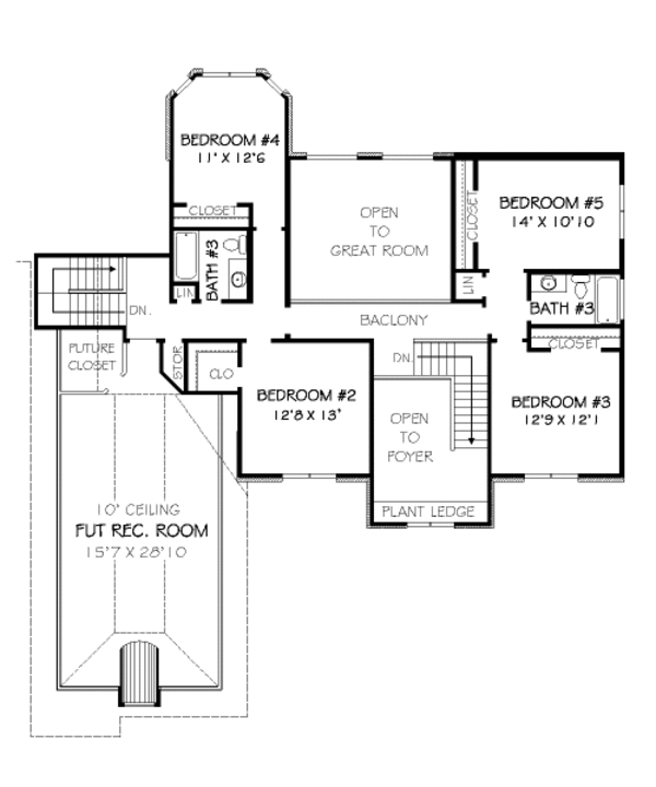 European Floor Plan - Upper Floor Plan #424-330