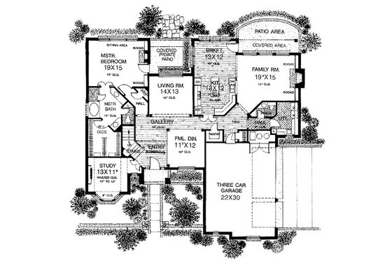 Floor Plan - Main Floor for European House Plan #310-939 - 4 bed, 2.5 bath