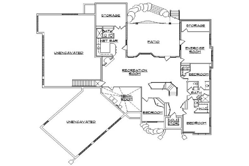Home Plan - Floor Plan - Lower Floor for European House Plan #5-427 - 4 bed, 4.5 bath