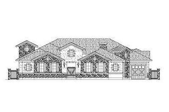 Exterior - Front Elevation for European House Plan #411-846 - 4 bed, 4.5 bath