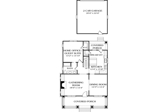 Floor Plan - Main Floor for Bungalow House Plan #453-73 - 3 bed, 3 bath