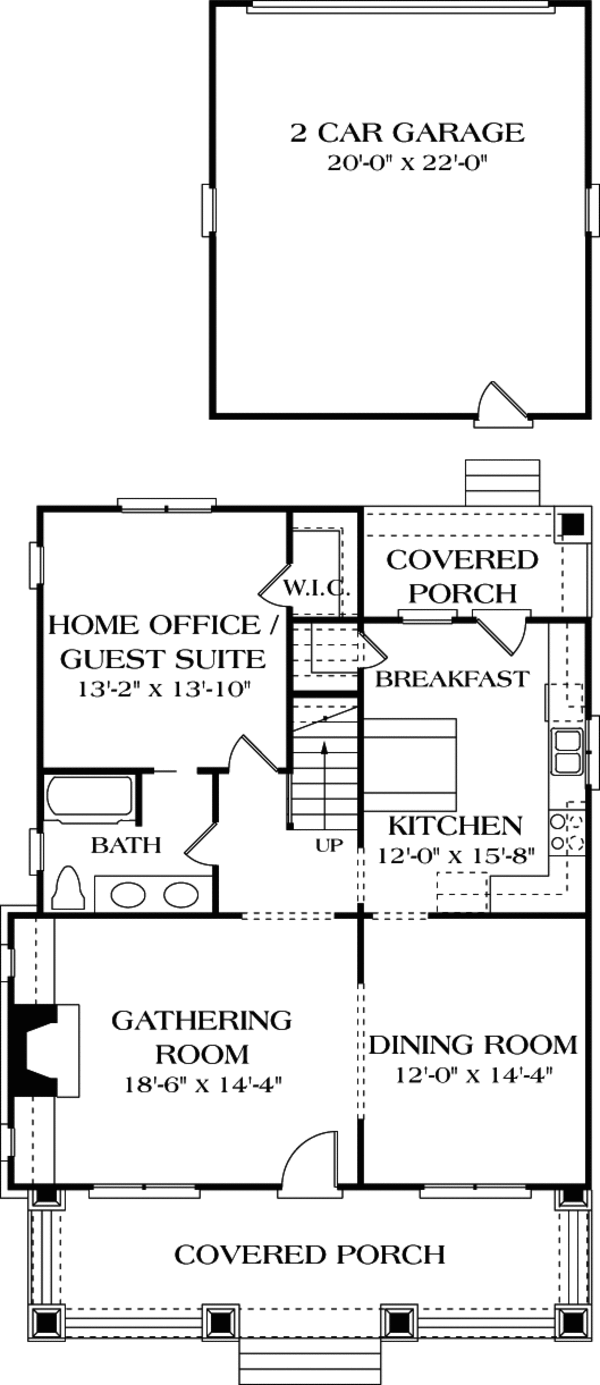 Bungalow Floor Plan - Main Floor Plan #453-73
