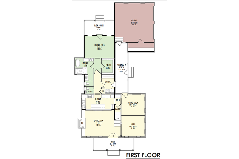 House Design - Floor Plan - Main Floor for Southern House Plan #1092-58 - 5 bed, 3.5 bath