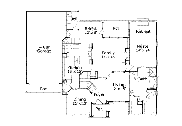 Traditional Floor Plan - Main Floor Plan #411-127