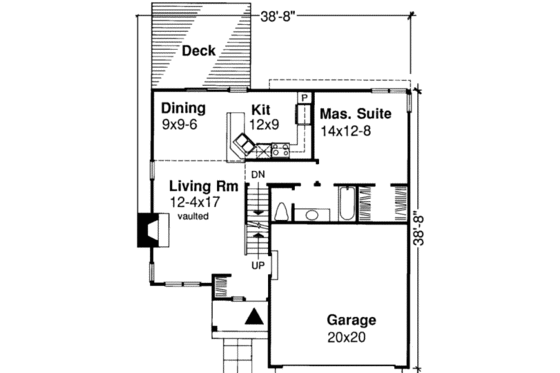 Floor Plan - Main Floor House Plan #320-119 - 3 bed, 2 bath