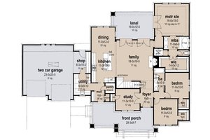 Floor Plan - Main Floor for Cottage House Plan #120-289 - 3 bed, 2 bath