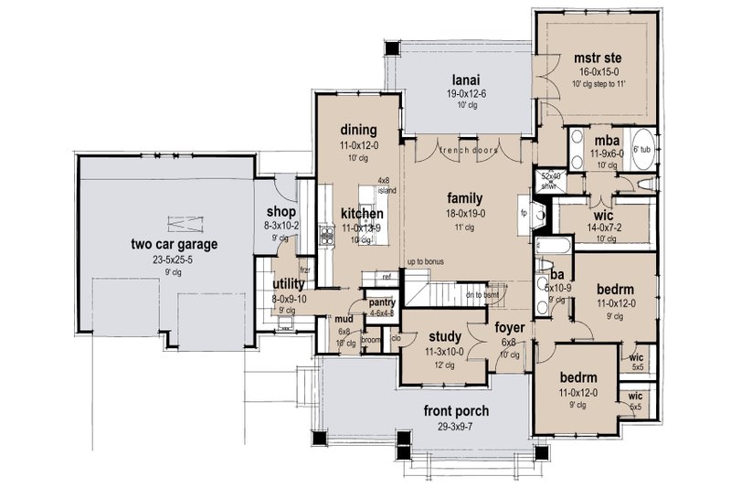 Home Plan - Floor Plan - Main Floor for Cottage House Plan #120-289 - 3 bed, 2 bath