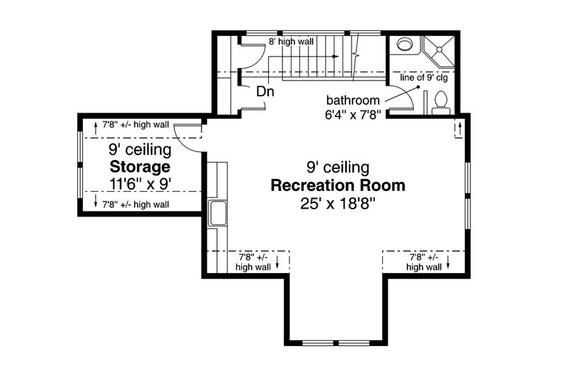 Architectural House Design - Floor Plan - Upper Floor for Craftsman House Plan #124-932, 1 bath