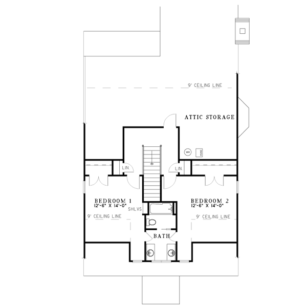 Home Plan - Southern Floor Plan - Upper Floor Plan #17-203