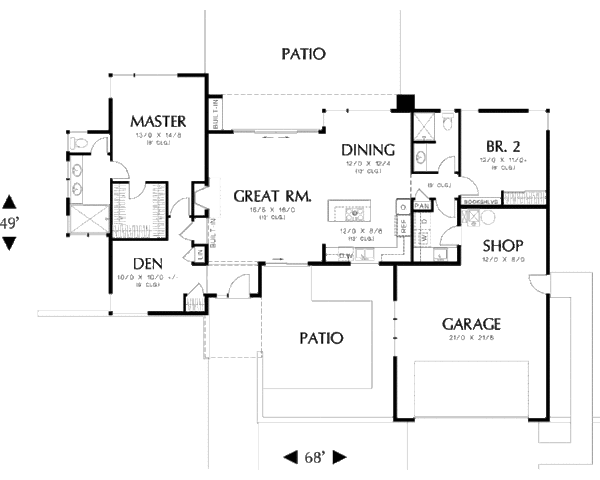Home Plan - Modern Floor Plan - Main Floor Plan #48-505