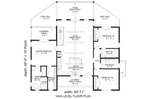 Floor Plan - Main Floor for Country House Plan #932-1350 - 3 bed, 2 bath