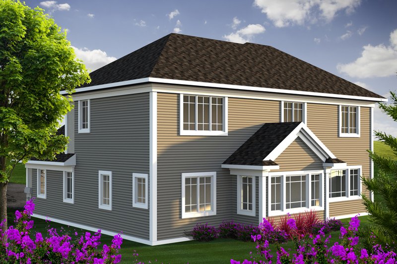 House Blueprint - Exterior - Rear Elevation for European House Plan #70-1171 - 3 bed, 2.5 bath