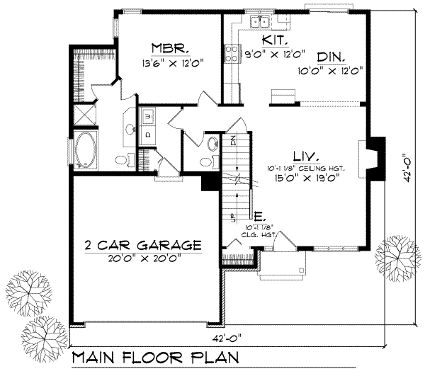 House Design - Traditional Floor Plan - Main Floor Plan #70-170