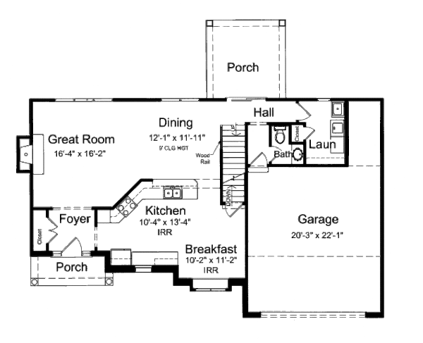 House Plan Design - Country Floor Plan - Main Floor Plan #46-447