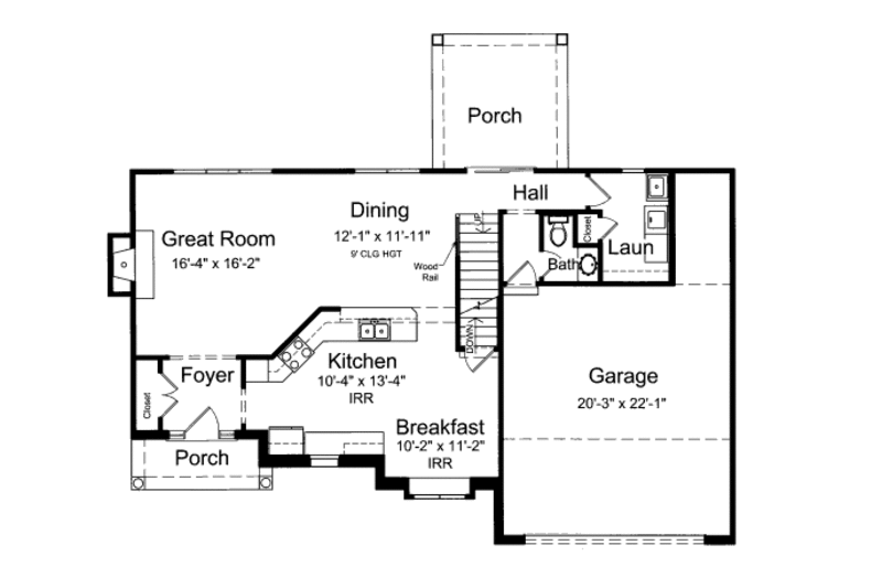 Home Plan - Floor Plan - Main Floor for Country House Plan #46-447 - 4 bed, 2.5 bath