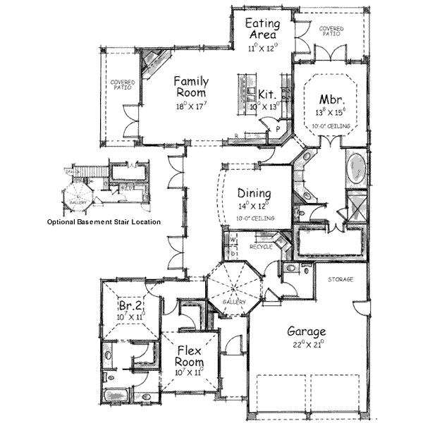 Architectural House Design - European Floor Plan - Main Floor Plan #20-1412