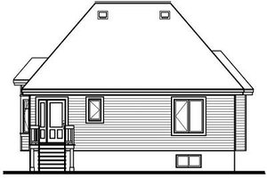 Exterior - Rear Elevation for Traditional House Plan #23-689 - 2 bed, 1 bath