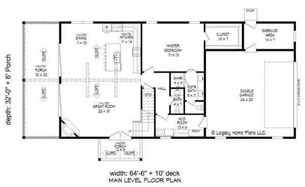 Country Floor Plan - Main Floor Plan #932-604