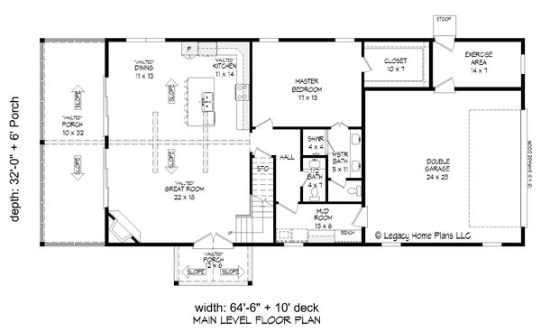 Dream House Plan - Cabin Floor Plan - Main Floor Plan #932-604