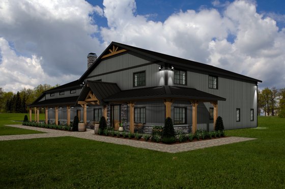 Exterior - Front Elevation 3 for Barndominium House Plan #1084-11 - 3 bed, 2.5 bath